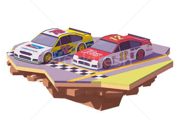 Vector low poly racing cars Stock photo © tele52