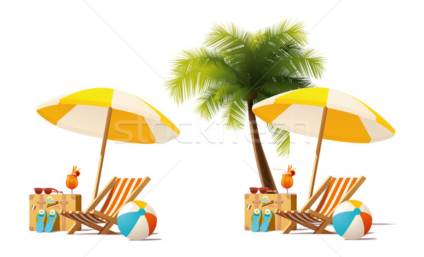 Vector travel and summer beach vacation relax icon Stock photo © tele52