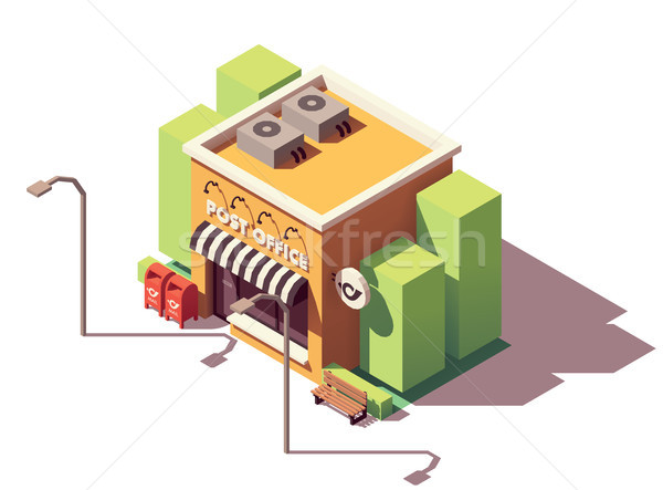 Vector isometric post office Stock photo © tele52