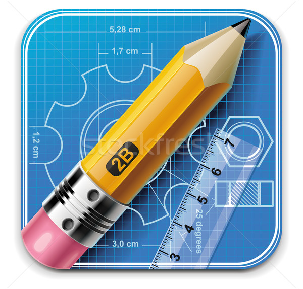 Stock photo: Vector technical drawing XXL icon