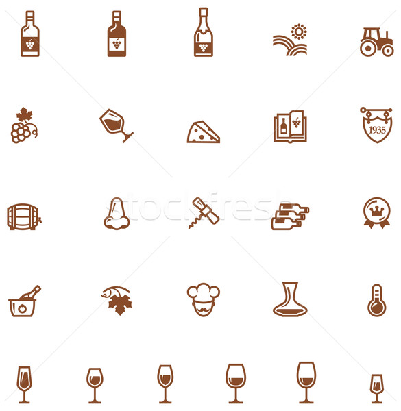 Wine icon set Stock photo © tele52