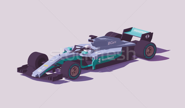 Stock photo: Vector low poly formula racing car