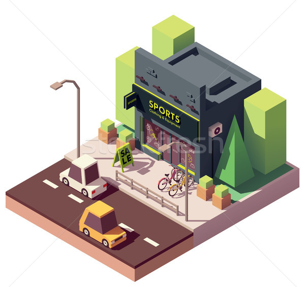 Vector isometric sports and fitness store Stock photo © tele52