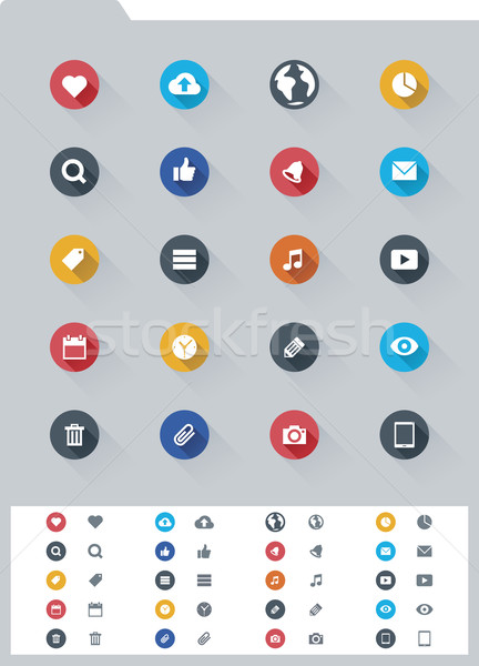Flat webpage elements icon set Stock photo © tele52