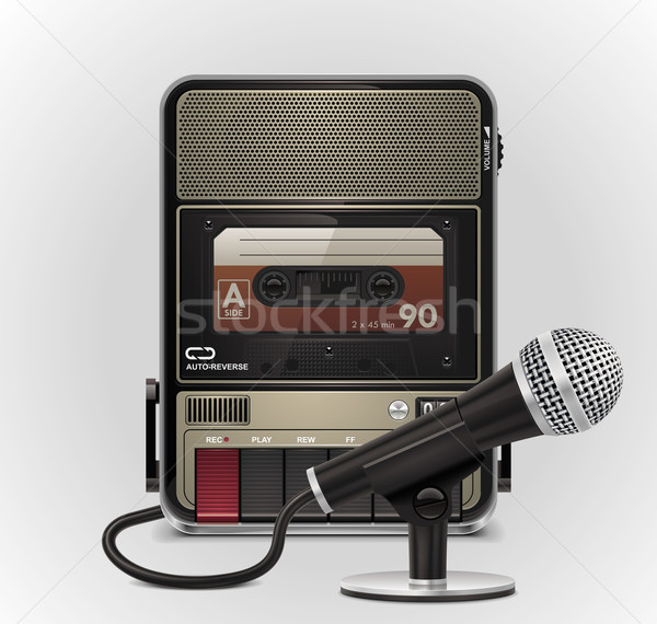Wektora kaseta mikrofon xxl icon retro Zdjęcia stock © tele52