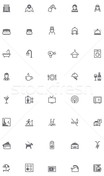 Vector hotel icon set Stock photo © tele52