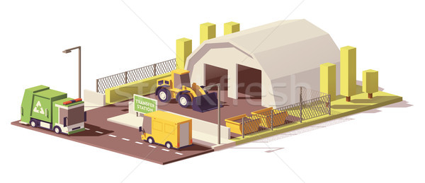 Vector low poly waste transfer station Stock photo © tele52