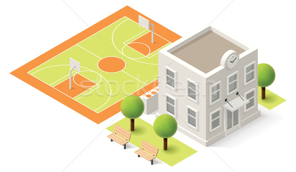 Vector isometric school Stock photo © tele52