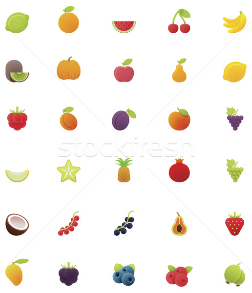 Fruits icon set Stock photo © tele52