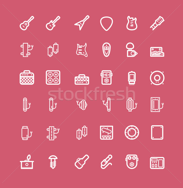 Stock photo: Guitar icon set