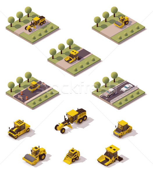 Vector isometric road surface making technology Stock photo © tele52
