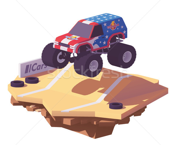 Vector low poly monster truck Stock photo © tele52