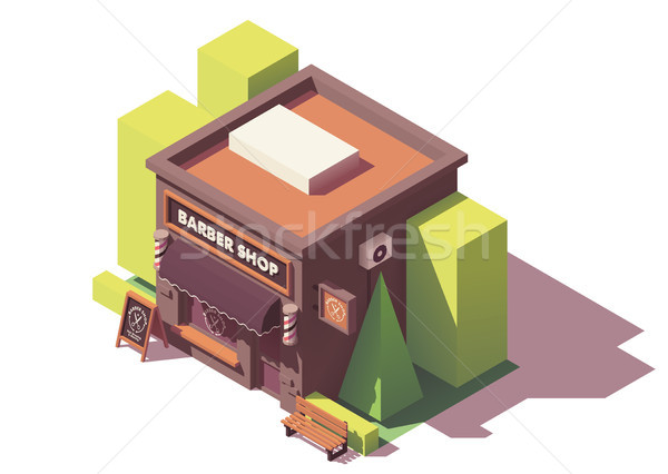 Foto stock: Vector · barbero · tienda · edificio · negocios