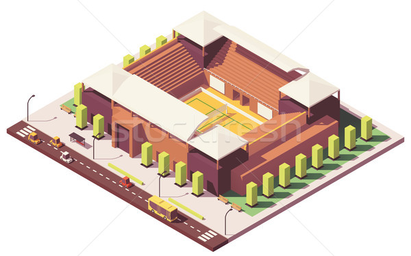 Vector low poly volleyball stadium Stock photo © tele52