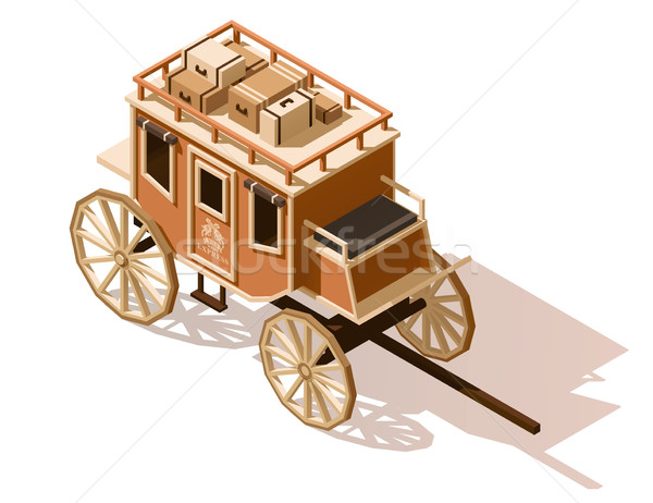 Vector isometric low poly stagecoach icon Stock photo © tele52