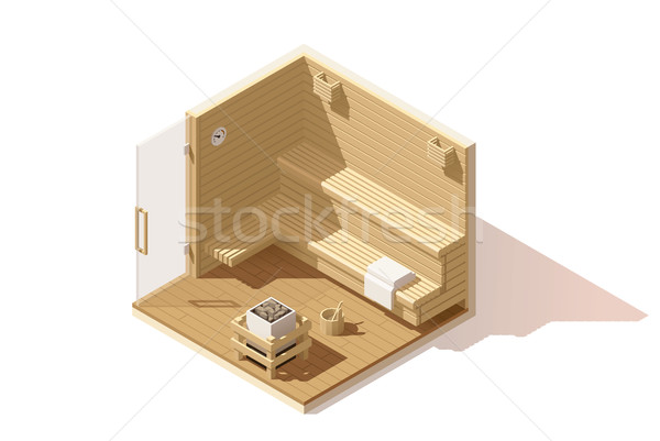 Vector isometric low poly sauna room icon Stock photo © tele52