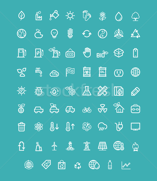 Ecology icon set Stock photo © tele52