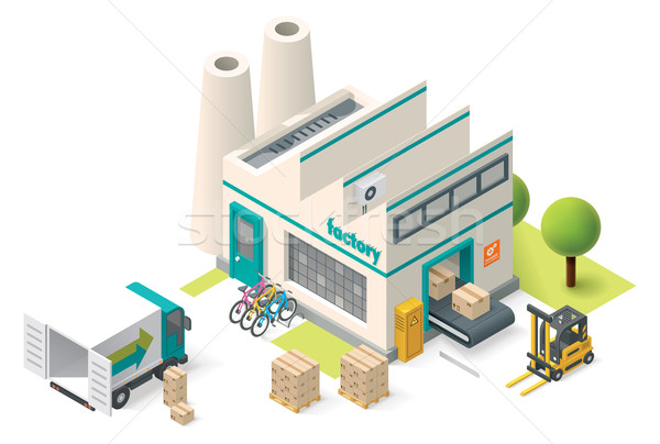 Vector isometric factory Stock photo © tele52
