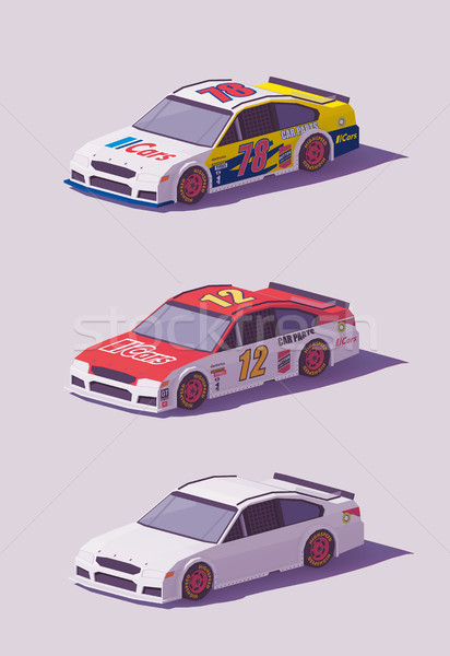 Vector low poly racing cars Stock photo © tele52