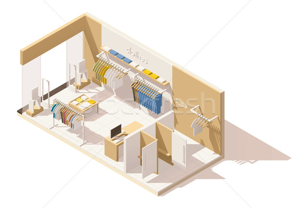 Vector isometric low poly clothing store icon Stock photo © tele52