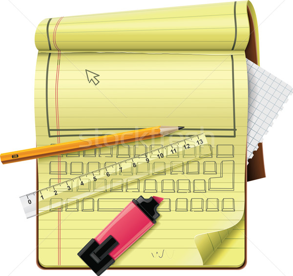 Vector Notepad xxl detaliat icoană creion Imagine de stoc © tele52
