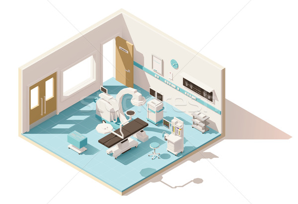 вектора изометрический низкий операционные комнаты больницу таблице Сток-фото © tele52