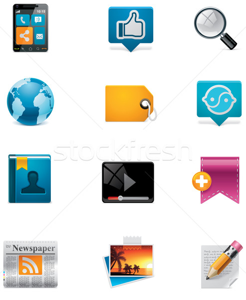 Vector communication and social media icon set. Part 2 Stock photo © tele52