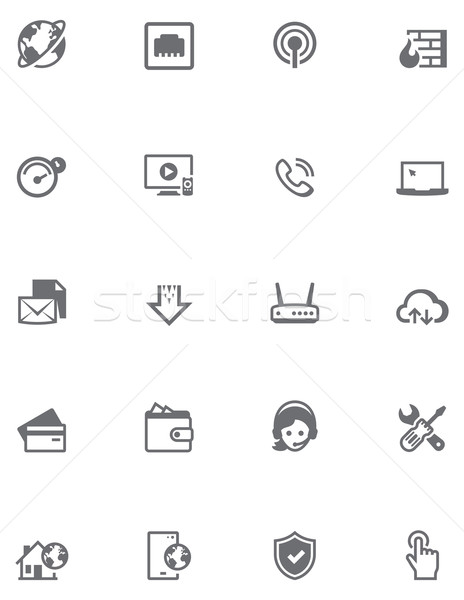 Vector internet service provider icon set Stock photo © tele52