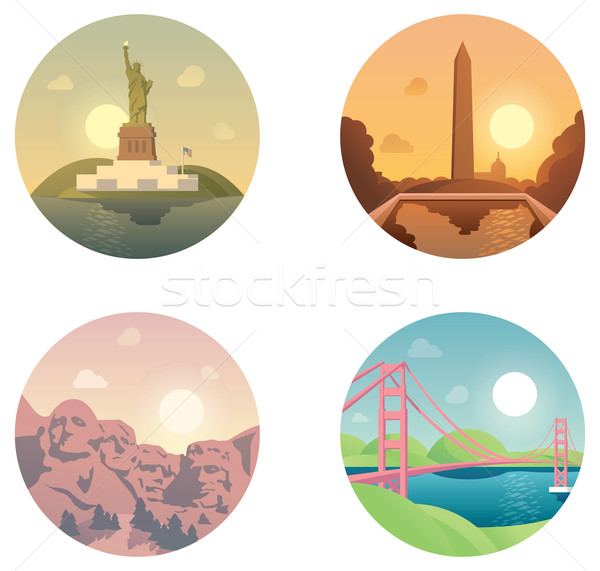 Icons set  landmarks and cultures Stock photo © tele52