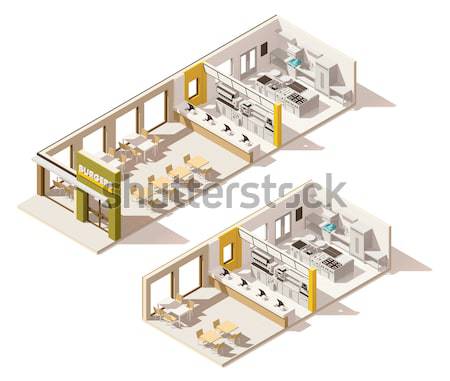 Vector isometric low poly police building icon Stock photo © tele52