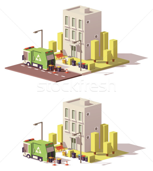 Vector low poly building icon Stock photo © tele52