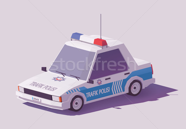 Vector low poly Turkish police car Stock photo © tele52