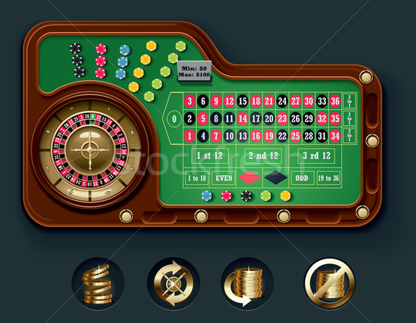 Stockfoto: Vector · europese · roulette · tabel · lay-out · gedetailleerd