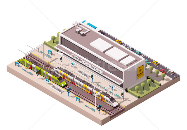 Vector isometric train station  Stock photo © tele52