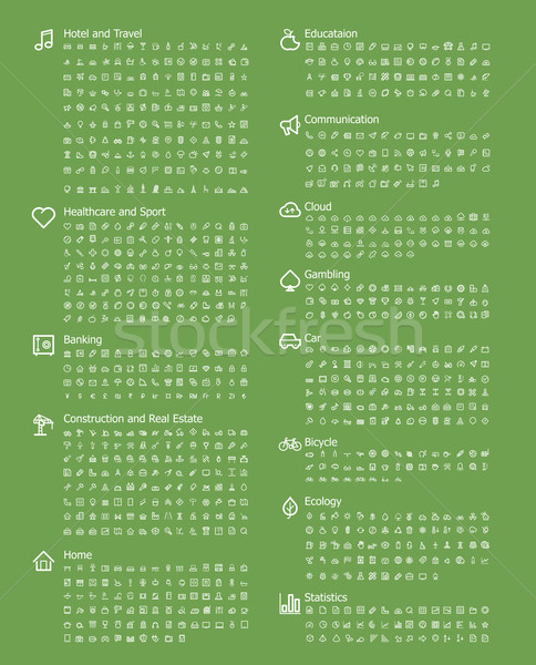 Xxl ikon szett nagy egyszerű interfész ikonok Stock fotó © tele52