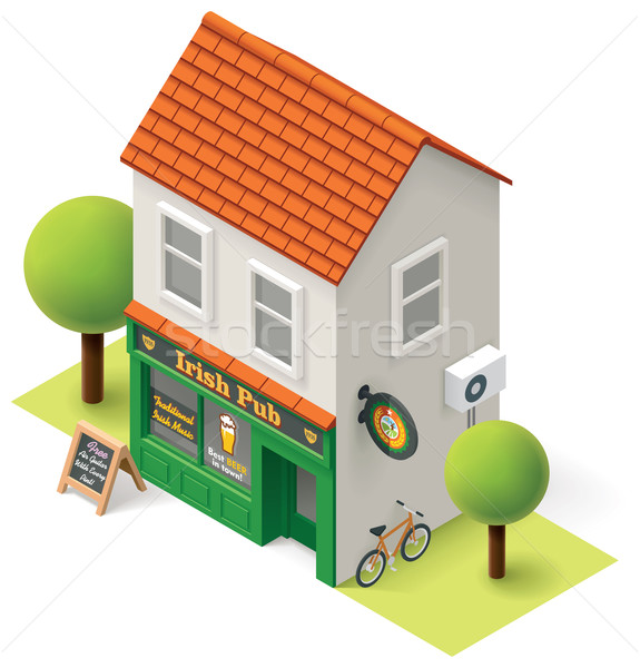 [[stock_photo]]: Vecteur · isométrique · pub · bâtiment · icône · bureau