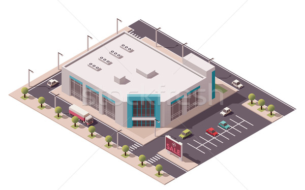 Vektor Einkaufszentrum Gebäude Symbol Business Stock foto © tele52