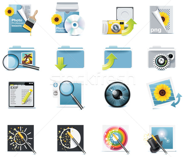 Vector photography icons. Part 7 Stock photo © tele52