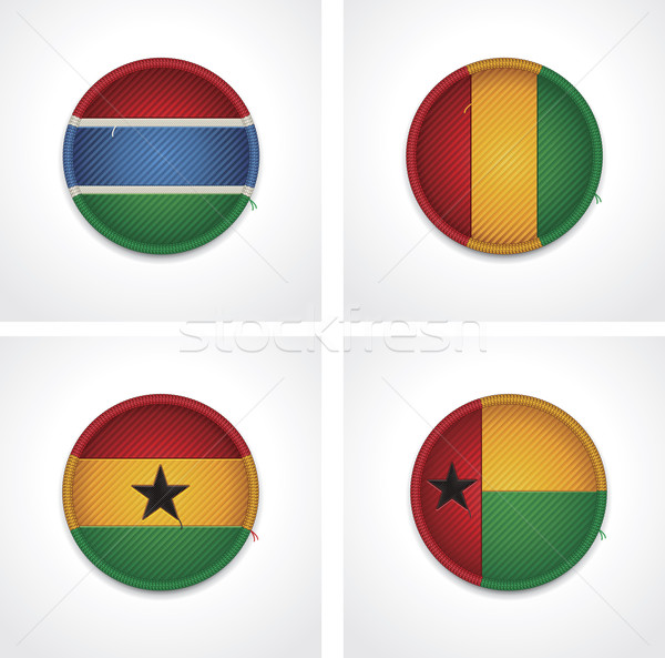 Bandeiras países tecido conjunto detalhado Foto stock © tele52