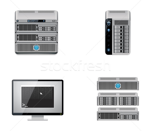 Stock photo: Vector server icon set
