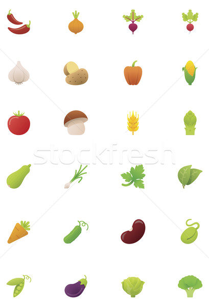 Vegetables icon set Stock photo © tele52