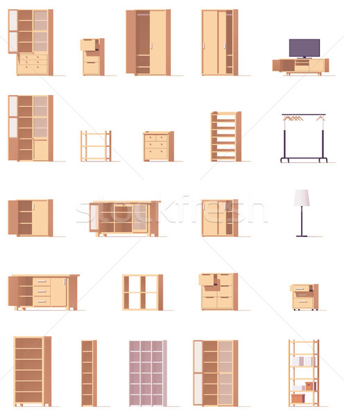 Vector cabinets set Stock photo © tele52