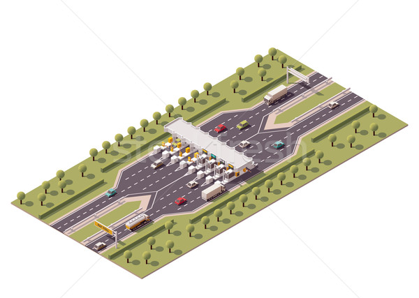Vector snelweg tol poort isometrische weg Stockfoto © tele52
