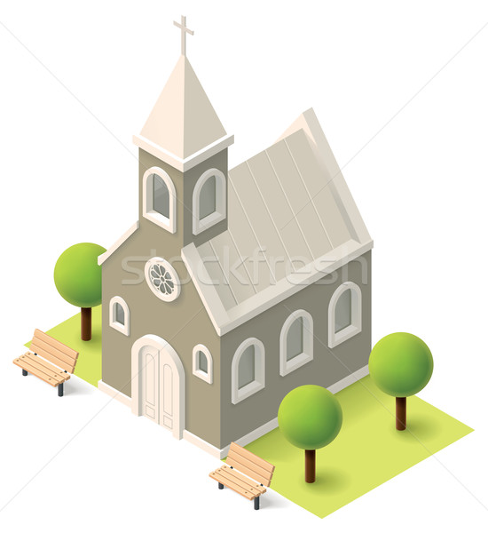 Vector isometric church Stock photo © tele52