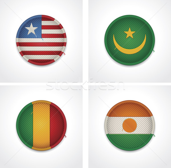 Stock photo: Flags of countries as fabric badges