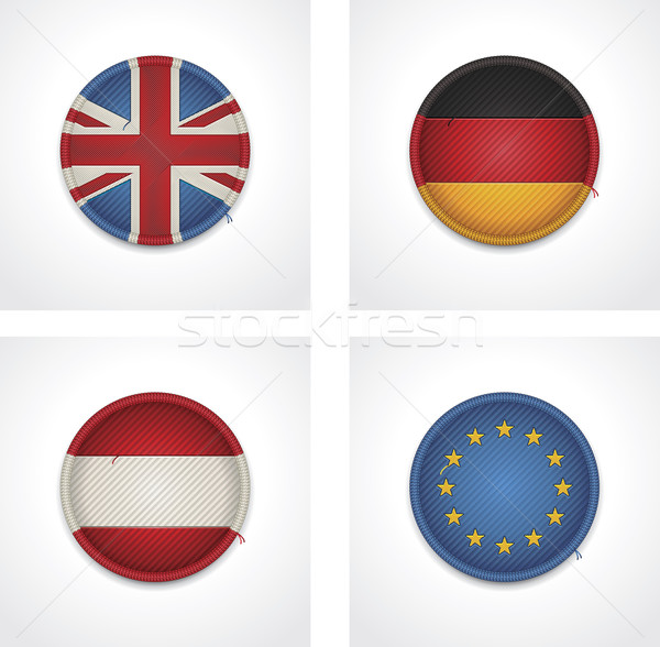 Stock photo: Vector flags of countries as fabric badges