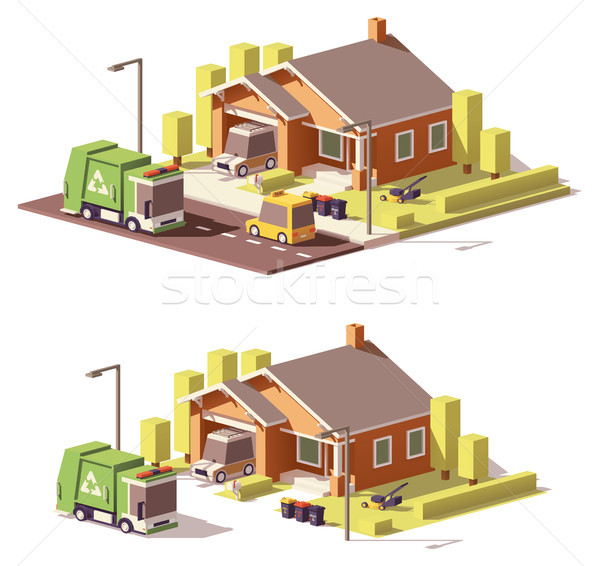 Vector low poly house icon Stock photo © tele52