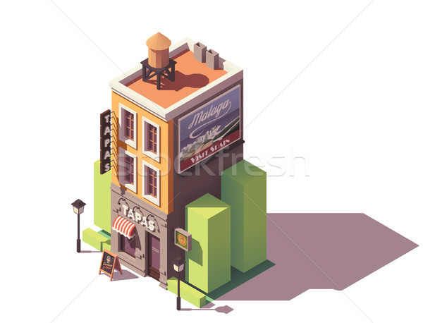Vector isometric tapas restaurant Stock photo © tele52