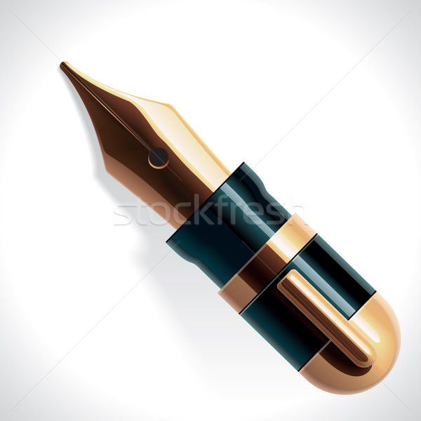Vector pluma estilográfica detallado icono dorado Foto stock © tele52