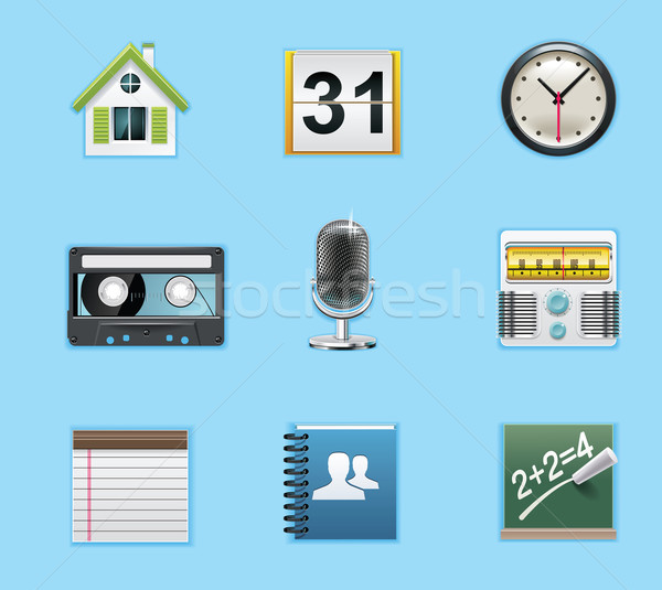 Typical mobile phone apps and services icons Stock photo © tele52